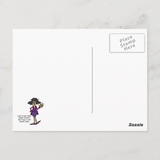 Huwelijk onbeleefd ontwaken briefkaart (Achterkant)