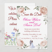 Huwelijk (Opslag-bericht aankondiging) Save The Date (Voorkant / Achterkant)