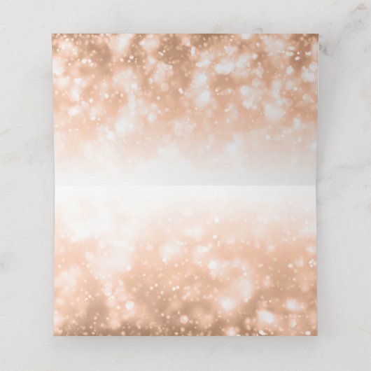Huwelijk Plaatskaart Roos Gold Shimmer Lights (Binnenkant ongevouwen)