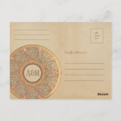 Huwelijk RSVP Briefkaarten | Gold Nouveau Deco (Achterkant)