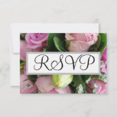 Huwelijk RSVP Roze Rozen (Voorkant)