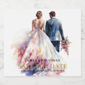 Huwelijk Rustiek Classic Boho Bloemen Sparkling Wijnetiket (Enkel label)