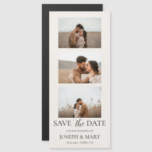 Huwelijk Save The Date Aanpasbare Foto Ivoor Magnetische Uitnodiging