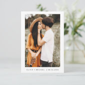Huwelijk Save the Date Foto Minimalistisch (Staand voorkant)