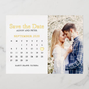 Huwelijk Save the Date Kalender Foto Folie Uitnodiging Briefkaart