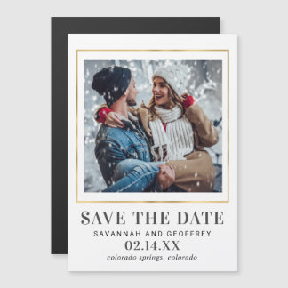 Huwelijk Save the Date-magneet, één foto Magnetische Uitnodiging