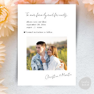 Huwelijk Save The Date Modern Minimalistisch Schoo
