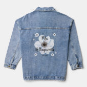 Huwelijk Script Bruid Denim Jacket (Achterkant)