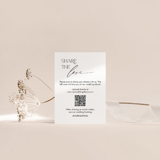 Huwelijk Social Media Sign met QR Code en Script Kaart