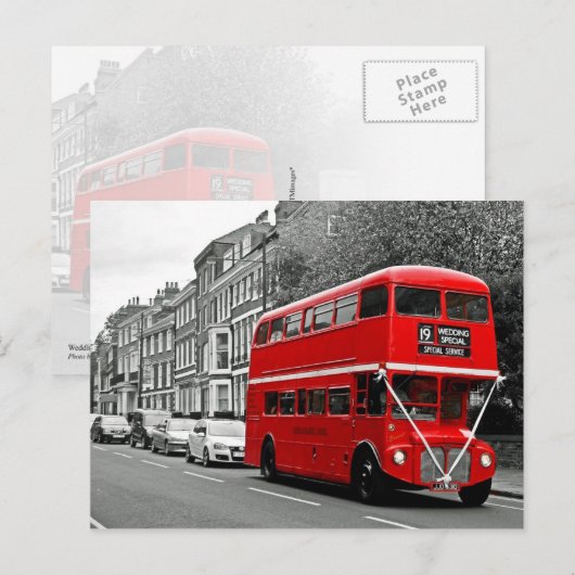 Huwelijk Speciale Dubbeldekker Bus Briefkaart (Voorkant / Achterkant)