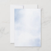 Huwelijk Stoffig Blauw Waterverf Ivoren Bloemen Bl RSVP Kaartje (Achterkant)