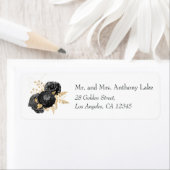 huwelijk tussen zwarte en gouden bloemen etiket (Insitu)