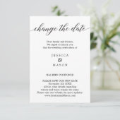 Huwelijk uitgesteld Verander de datum Nieuw Plan Kaart (Staand voorkant)