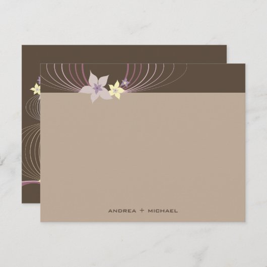 Huwelijk van de Bloemen van Frangipani van Ikebana Bedankkaart (Voorkant / Achterkant)