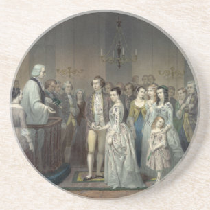Huwelijk van George Washington onderzetter