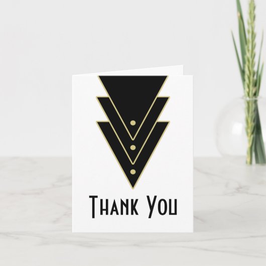 Huwelijk van het Art deco van de smoking het Bedankkaart (Voorkant)