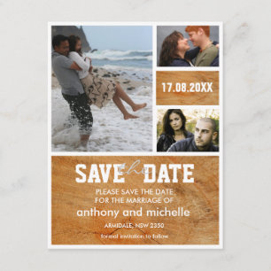 Huwelijk van het de fotoblok van de douane bewaart save the date