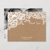 Huwelijk van het Kant van het land dankt het Bedankkaart (Voorkant / Achterkant)