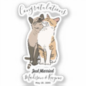 Huwelijk van Mooie Katten Sticker (Voorkant)