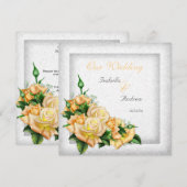 Huwelijk Verbluffend Geel Rose Boeket Kaart (Voorkant / Achterkant)