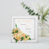 Huwelijk Verbluffend Geel Rose Boeket Kaart (Staand voorkant)