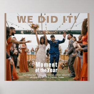 Huwelijk Voeg Foto Puzzel Fun Magazine Hoesje toe Poster