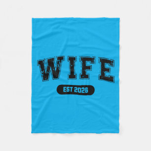 Huwelijk vrijgezellenfeest vrouw en man Est 2026 Fleece Deken