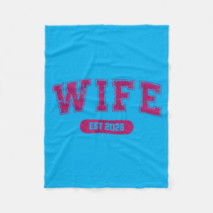 Huwelijk vrijgezellenfeest vrouw en man Est 2026 Fleece Deken