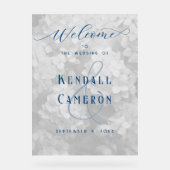 Huwelijk Welkom Bloemen Achtergrond Acryl Bord (Voorkant)