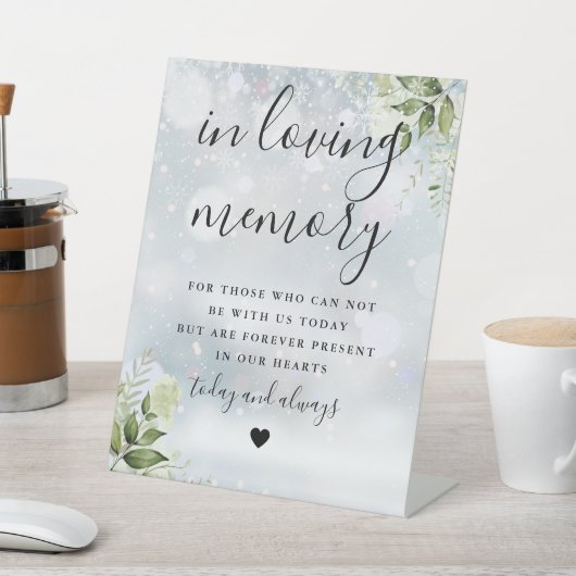 Huwelijk Wintergroen 'Ter Herinnering' Reclamebord Met Voetstuk (Insitu)