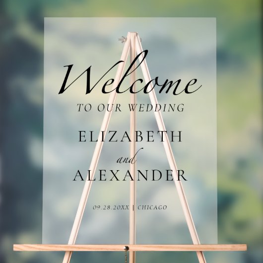 Huwelijk Zwart & Wit Acryl Welkom Teken Acryl Bord (Neutraal)