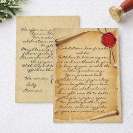 Huwelijks Dankjewel met Middeleeuwse Waszegel op V Bedankkaart