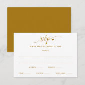 Huwelijks RSVP Kaart Moderne Fun Goud Calligrafie (Voorkant / Achterkant)