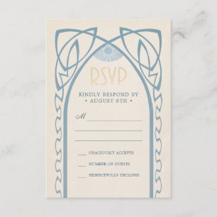Huwelijks RSVP Kaarten Vintage Nouveau Kaartje