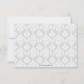 Huwelijks RSVP Kaarten Zwarte Damast 2 Monogram (Achterkant)