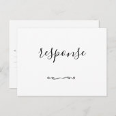 Huwelijks- RSVP- postkaarten met eenvoudig script Uitnodiging Briefkaart (Voorkant / Achterkant)