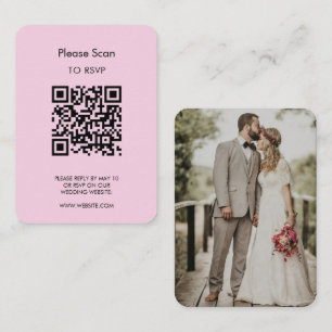 Huwelijks RSVP, QR Code Modern Minimalistisch Eenv Informatiekaartje