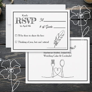 Huwelijks RSVP & receptie diner menu uitnodiging