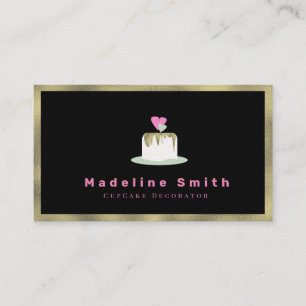 Huwelijks Taart Decorateur Cake Logo Nep Goud Visitekaartje