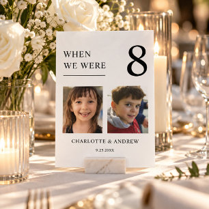 Huwelijks Tafel Nummer Kaarten met Kinderfoto's