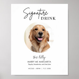 Huwelijks Teken Drink Teken voor Honden Afdrukbaar Poster