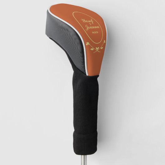 huwelijksaandenken golfheadcover (Schuin)