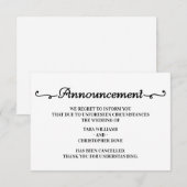 Huwelijksaankondiging Annulering Kaarten (Voorkant / Achterkant)