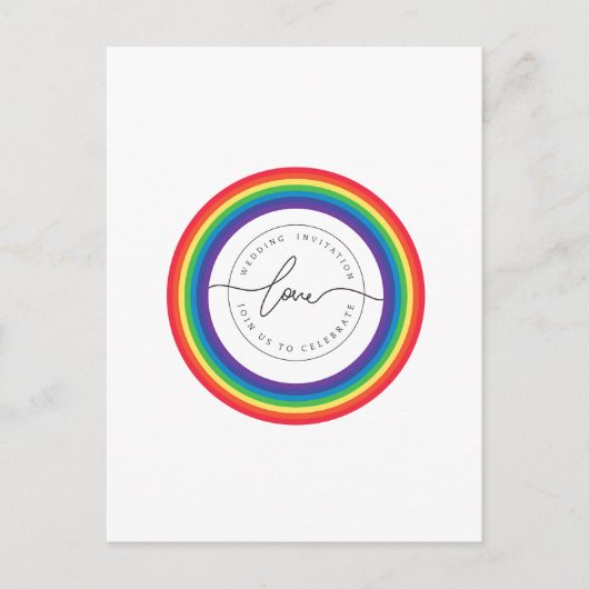 Huwelijksaankondiging ansichtkaart Rainbow World Aankondigingskaart (Voorkant)