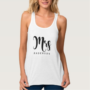 Huwelijksaankondiging Mevrouw moderne scriptletter Tanktop