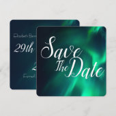 Huwelijksaankondiging Noorderlicht Save The Date (Voorkant / Achterkant)