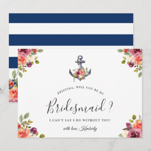 Huwelijksaanzoek voor bruidsmeisje met scheepsanke kaart