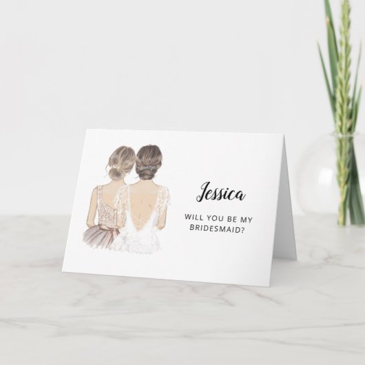 Huwelijksaanzoekkaart voor bruidsmeisje kaart (Voorkant)