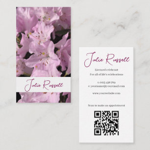 Huwelijksambtenaar Eenvoudige Pastel Roze Bloemen Visitekaartje