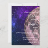 Huwelijksavond Sky Moon Stars Paarse bruiloft Kaart (Voorkant)
